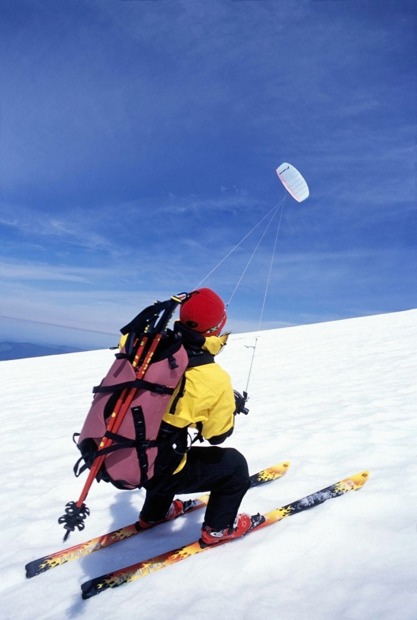 Mount Hood National Forest Oregon Usa Kite Skiing On Mountain Canvas Art - Dan Sherwood Design Pics (12 x 18)