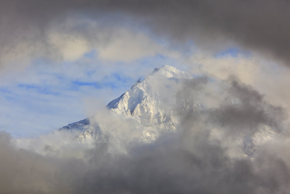 Mount Hood Through Storm Clouds Oregon United States of America Canvas Art - Craig Tuttle Design Pics (19 x 12)