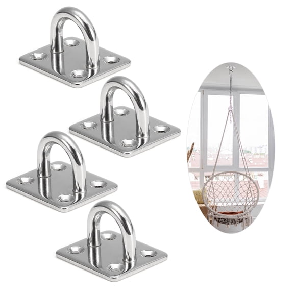 Mount Hook,4pcs Pad Eye Pad Eye Plates Wall Mount Eye Plates Marine Plates Marine Wall Hxber Resistance Bands Wall Loops Resistance Bands Rookin Huiop Punch