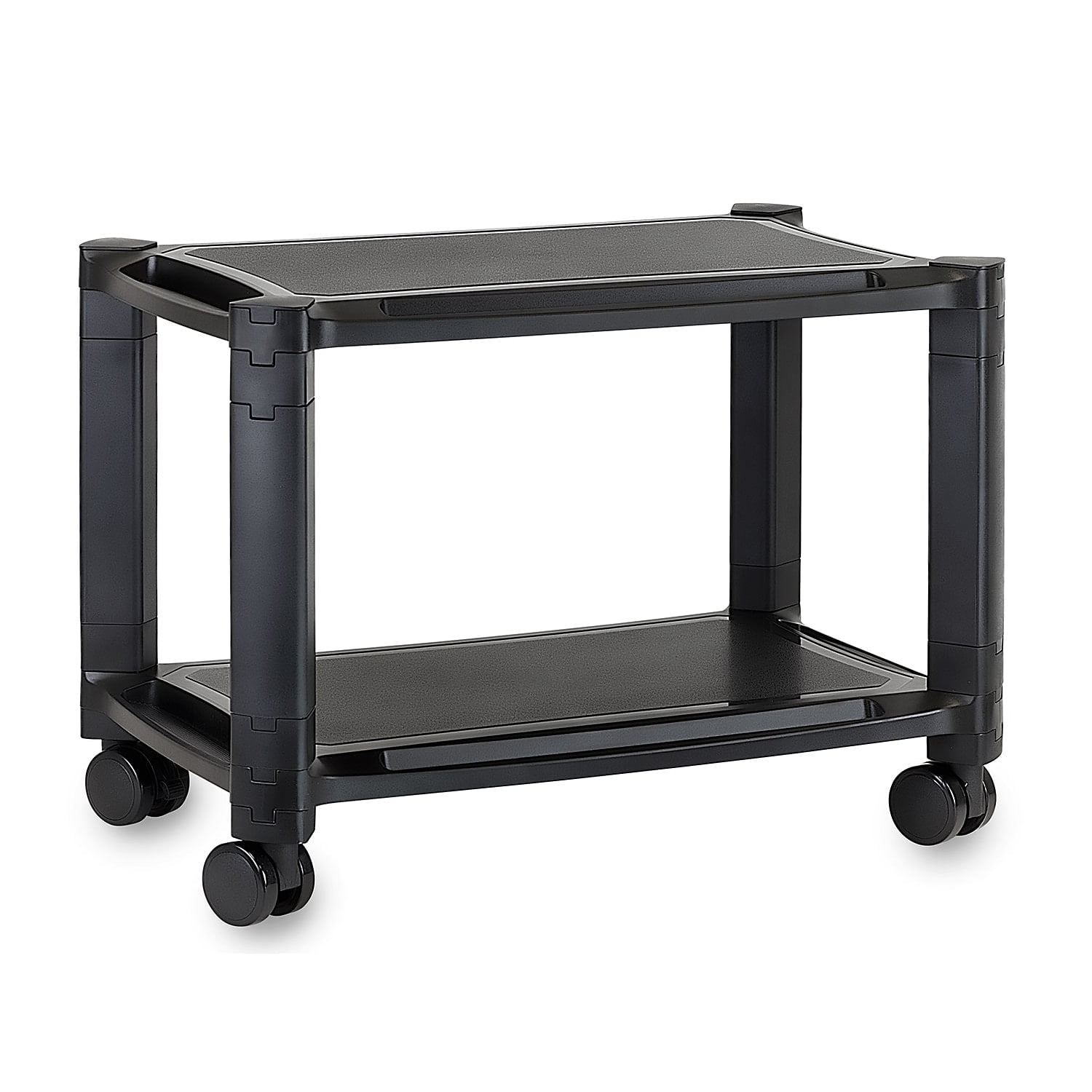 Black Adjustable Rolling Printer Stand with Storage Tray