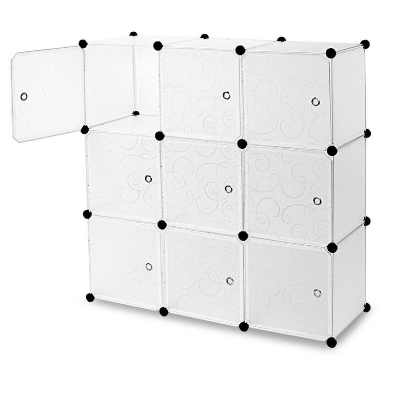 Mount It 9 Cube Storage Organizer Plastic Clear Cubes