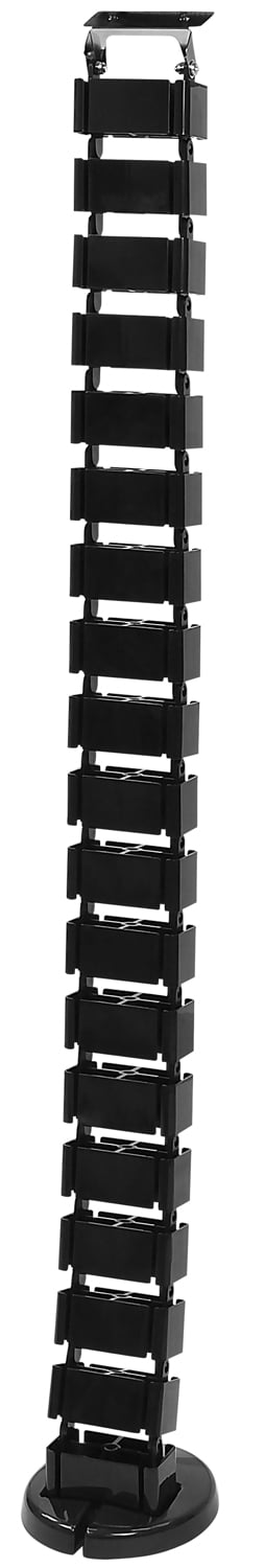 Black Adjustable Steel and ABS Desk Cable Organizer