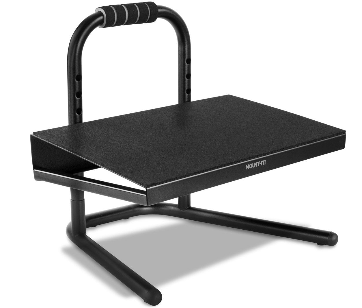 Mount-It! Black Adjustable Foot Rest with Padded Surface
