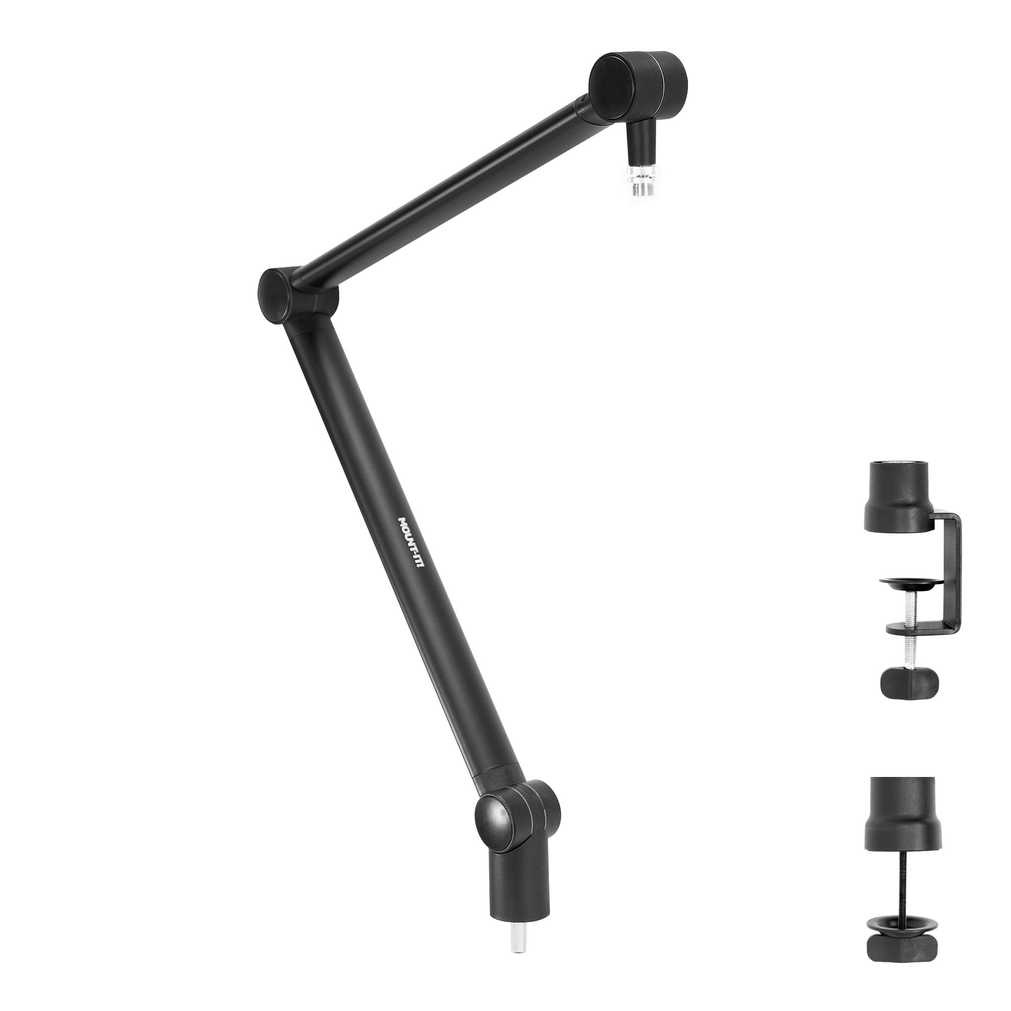 Mount-It! Adjustable Microphone Boom Arm Suspension Mic Stand with Mount,  for Podcasts, Recordings 