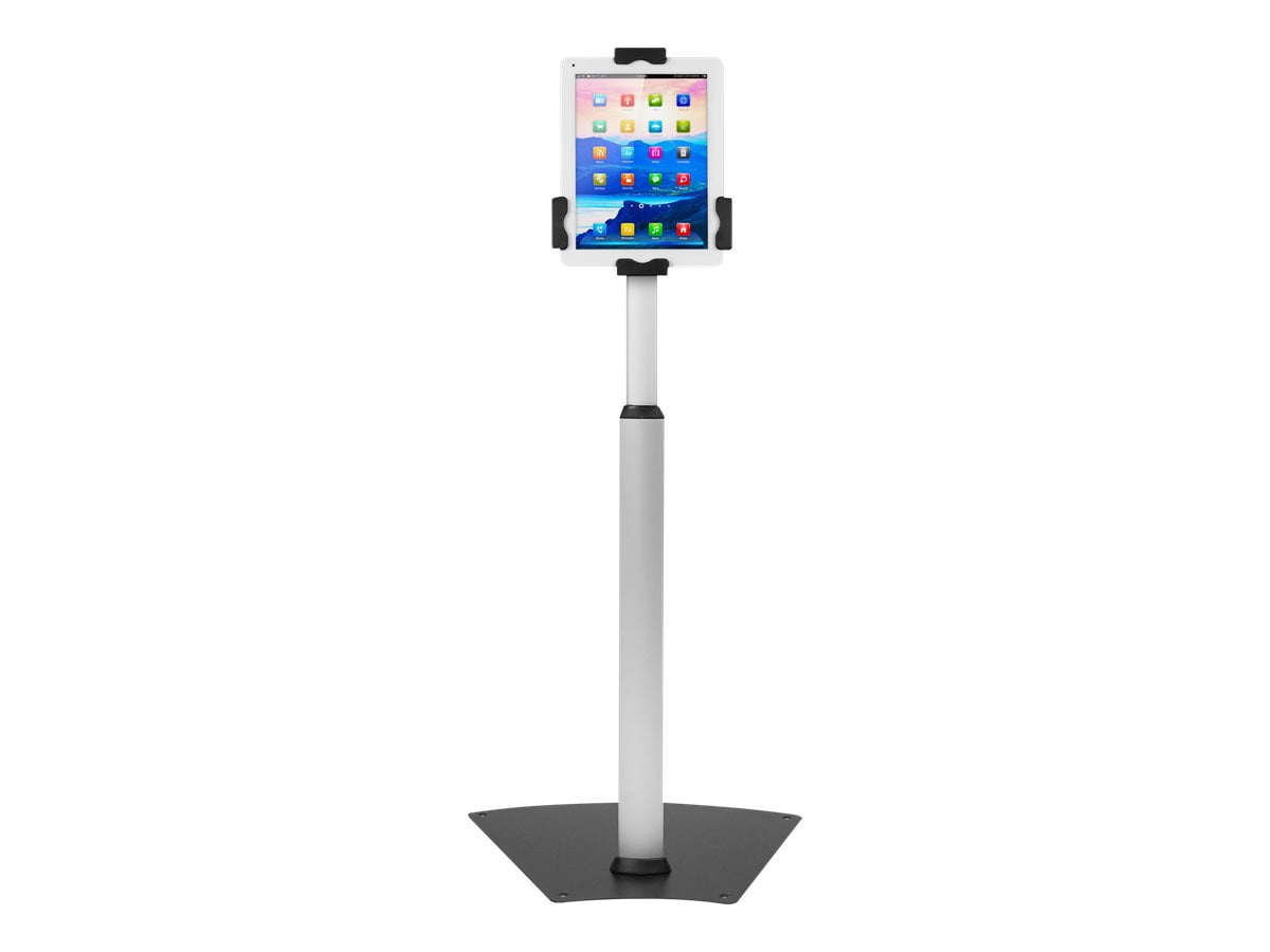 Adjustable Silver and Black Anti-Theft Tablet Floor Stand