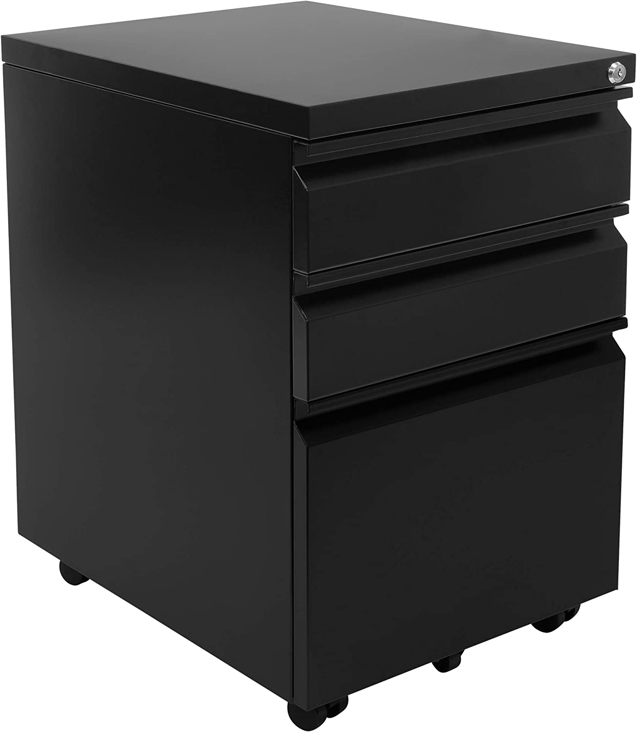 MountIt! Black 3 Drawer Mobile File Locking File