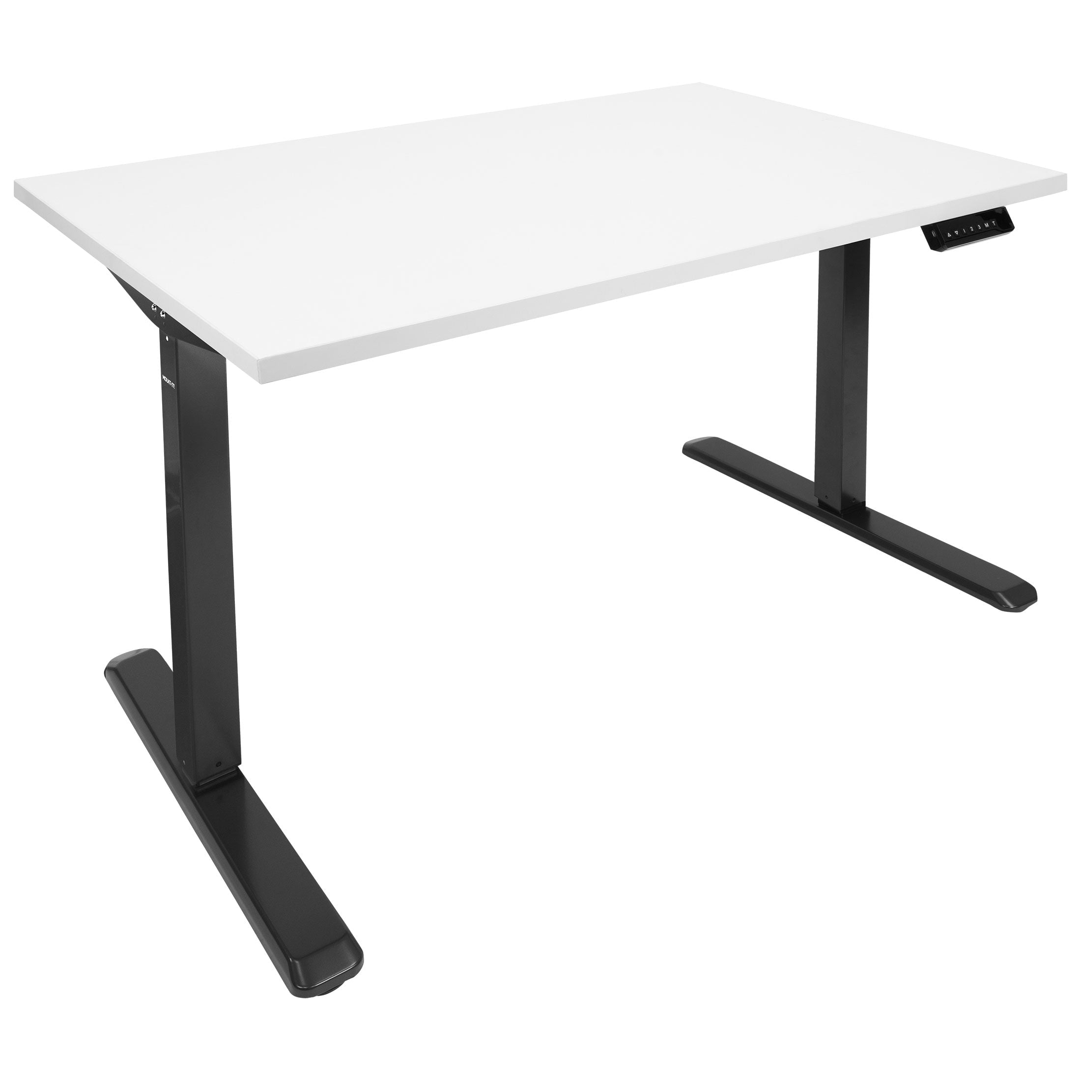 Black and White Adjustable Electric Sit-Stand Desk with Steel Frame