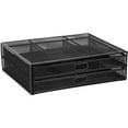thumbnail image 1 of Mount-It! Black Mesh Computer Monitor Stand W/ Two Drawers, 1 of 13