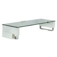 thumbnail image 1 of Mount-It! Computer Monitor Stand with USB Desktop Riser | Clear Tempered Glass & Aluminum Legs, 1 of 3