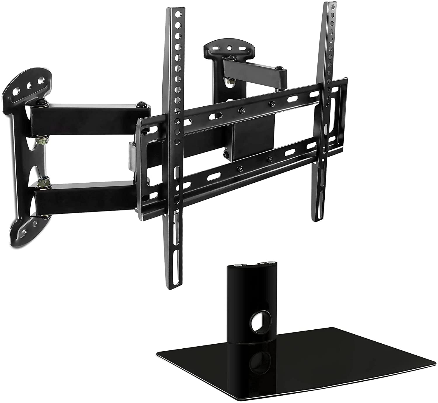 MountIt! Corner TV Wall Mount and Shelf Bundle, Fits 32"55" TVs