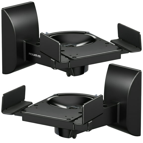 Mount-It! Speaker Wall Mounts Pair of Universal Side Clamping Bookshelf Speaker Mounting Brackets 2 Mounts