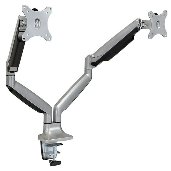 Mount-It! Dual Arm Monitor Stand | Fits 17"-27" Computer Screens | Adjustable Arms