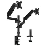 Mount-It! Dual Monitor Arm Mount Desk Stand | Vertical Stackable Arms | Fits 17-32 inch Screens