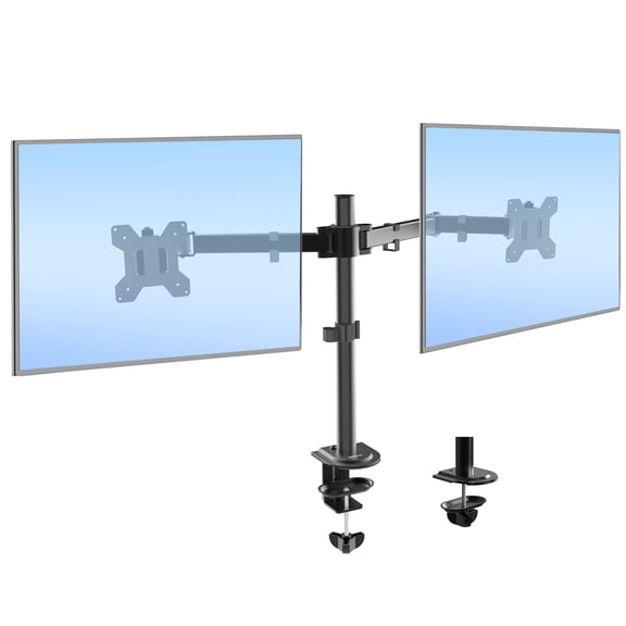 Mount-It! Dual Monitor Desk Stand, Fits 17"-32" Screen Sizes, Full Motion Mount, Ergonomic