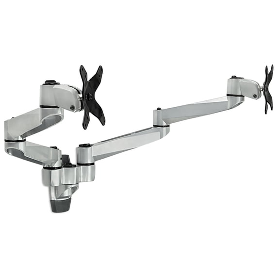 Mount-It! Dual Monitor Wall Mount | Fits 19-24 Inch Screens | TAA Compliant | Silver