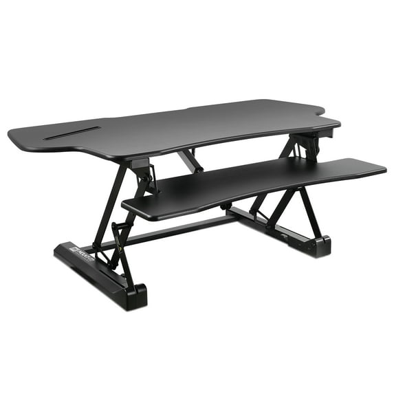 Mount-It! Electric Lift Standing Desk Converter with Large Platform