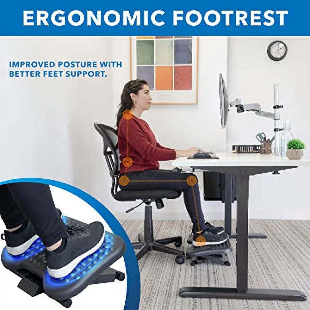 MountIt! Ergonomic Under Desk Footrest with 3 Height Levels Height