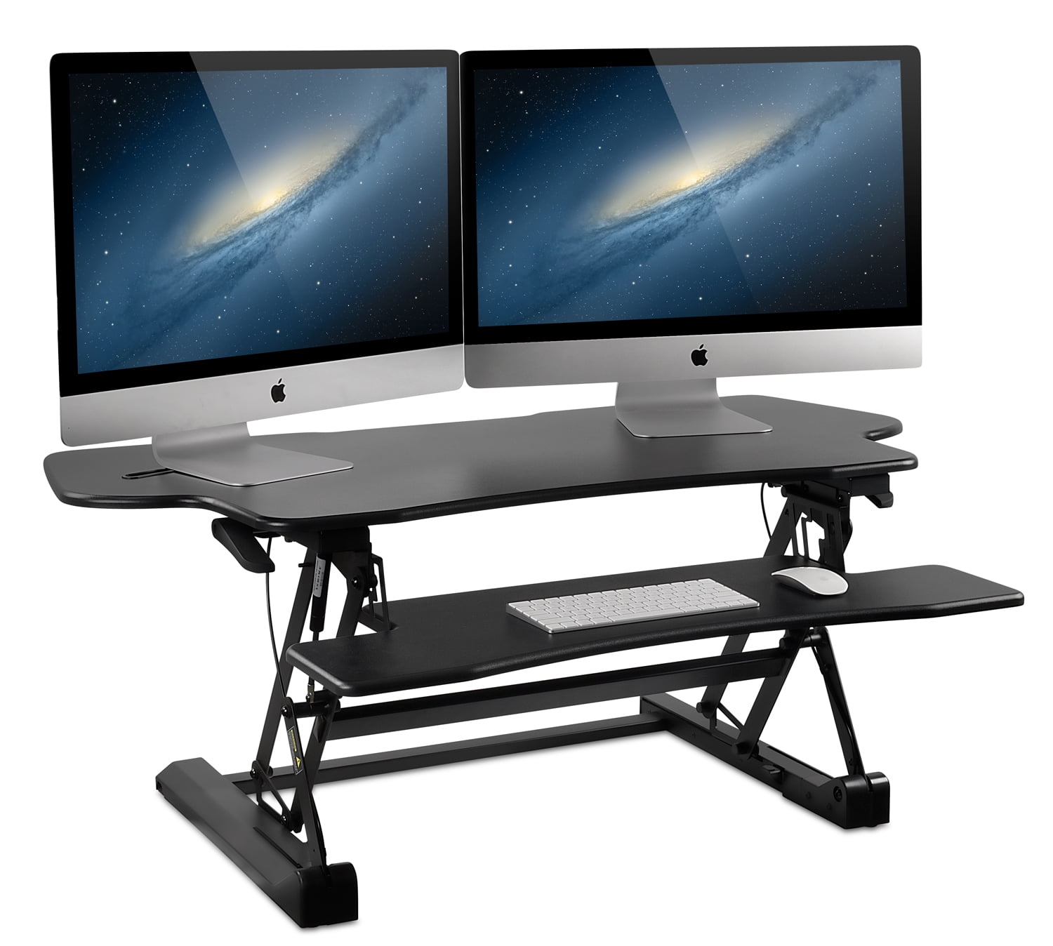 ErgoFlex Black Metal 50.6" Wide Standing Desk Converter with Gas Spring