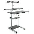 thumbnail image 1 of Mount-It! Extra Wide Mobile Standing Desk with Dual Monitor Mount,  Rolling Computer Workstation, 1 of 6