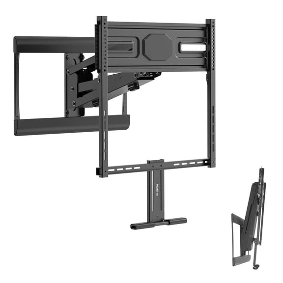 Mount-It! Fireplace Mantel TV Wall Mount, Fits 43"-70" TVs, 72 lbs. Capacity, Pull Down, Height Adjustable with Gas Spring Arm