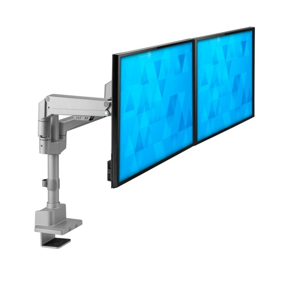 Mount-It! Full Motion Dual Monitor Desk Mount, Height Adjustable with Gas Spring Arms