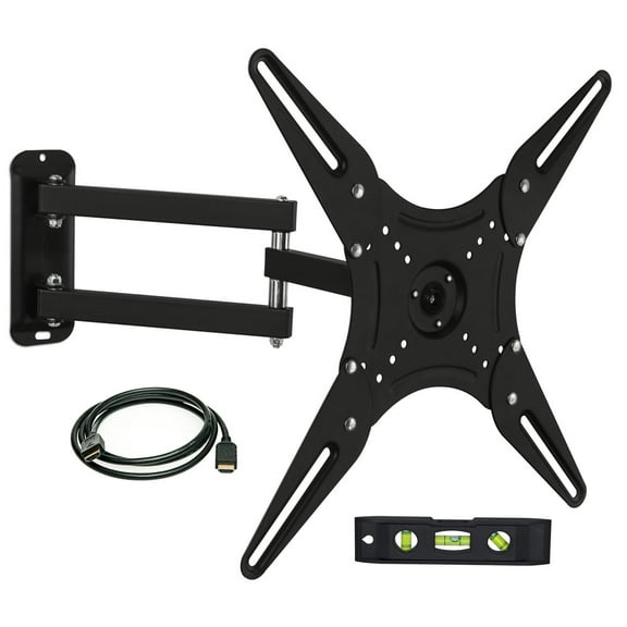 Mount-It! Full Motion Swivel Bracket TV Wall Mount, Long 20" Extension, Fits 23" to 55" TV's, Capacity 66 lbs., Bonus HDMI Cable