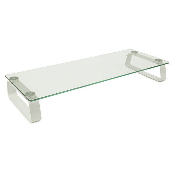 Mount-It! Glass Monitor Stand| Fits 17"-27" Computer Screens | 44LBS Capacity