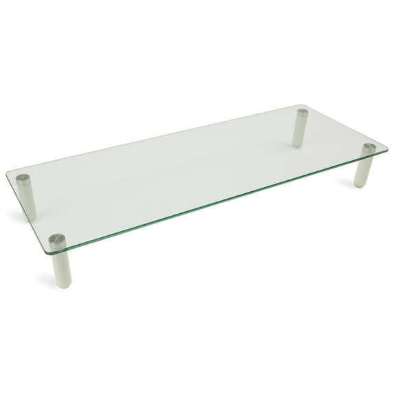 Mount-It! Glass Monitor Stand Riser | Fits 17-24 Inch Screens | Height Adjustable