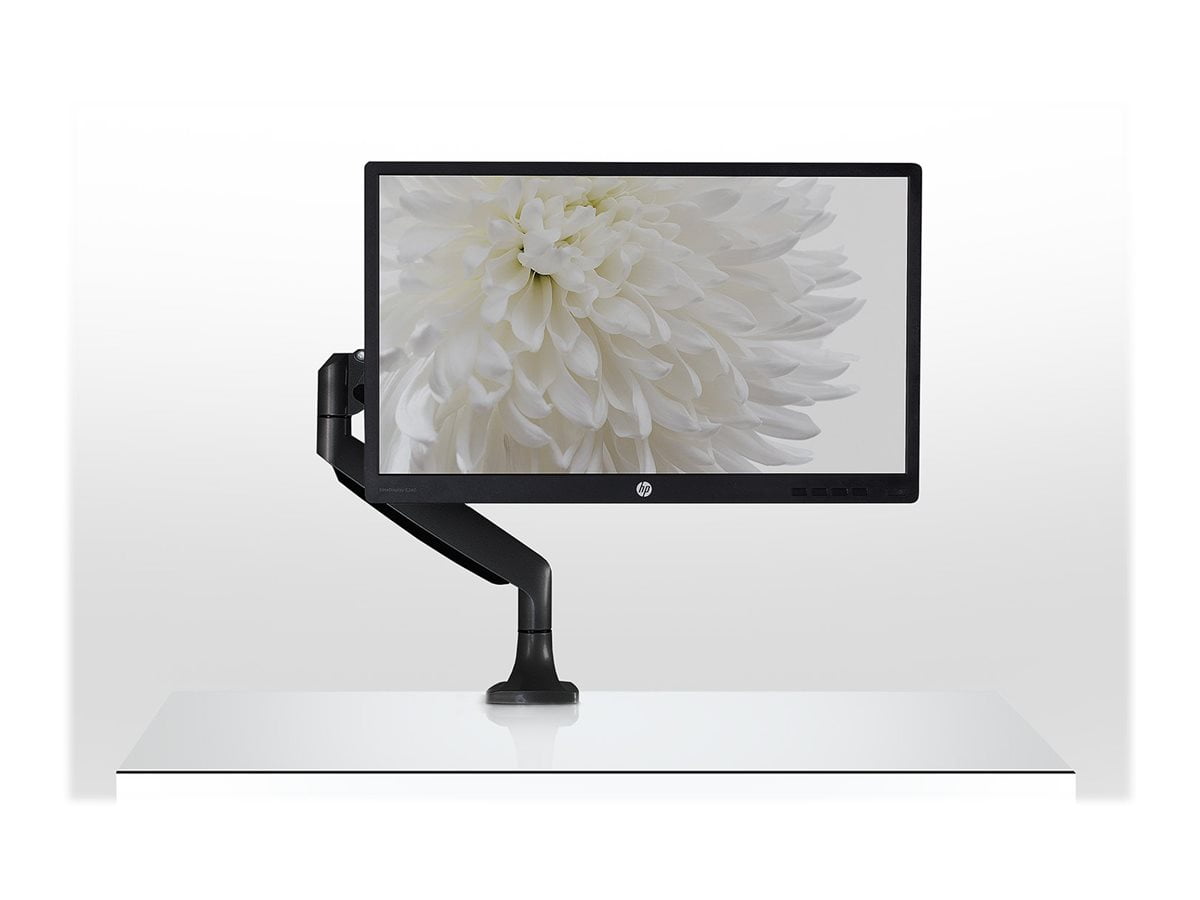 Black Adjustable Aluminum and Steel Single Monitor Desk Mount