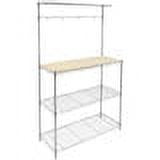 Mount-It! Kitchen Baker's Rack with Wood Table and Storage