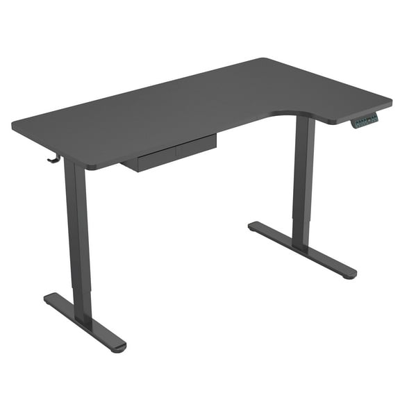 Mount-It! L-Shaped Electric Height Adjustable Sit-Stand Desk | Ergonomic | Corner Desk