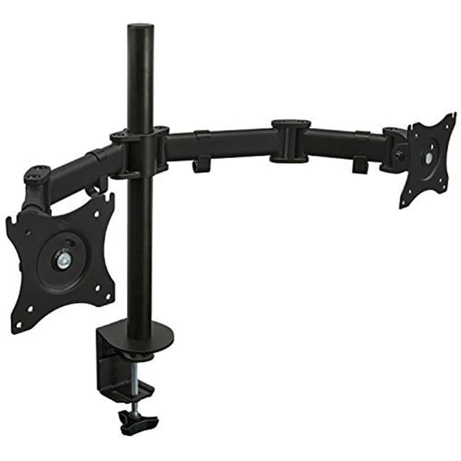 Black Dual Monitor Desk Mount with Adjustable Arms
