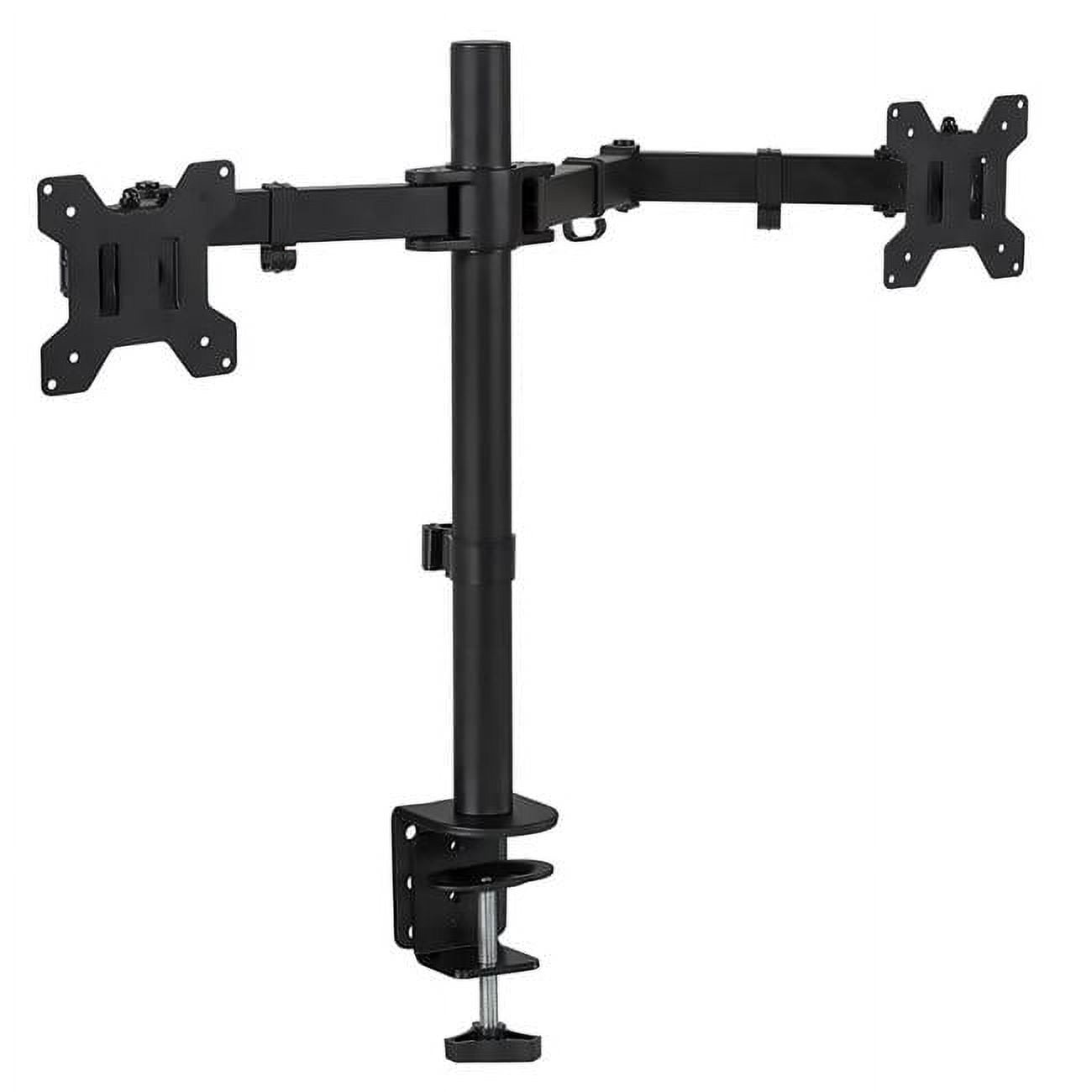 Black Dual Monitor Desk Mount with Adjustable Arms
