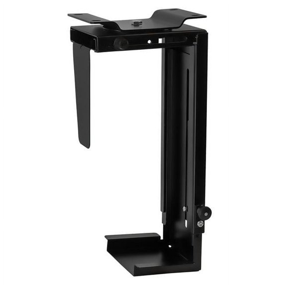 CPU Under Desk Mount Bracket - Computer Tower Wall and Under Counter Holder, 360 Degree Swivel Adjustable Height and Width Wall-Mountable