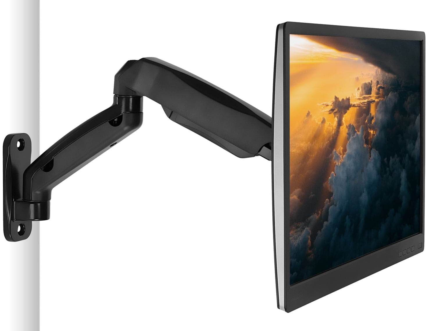 Black Adjustable Full Motion Wall Mount Monitor Arm