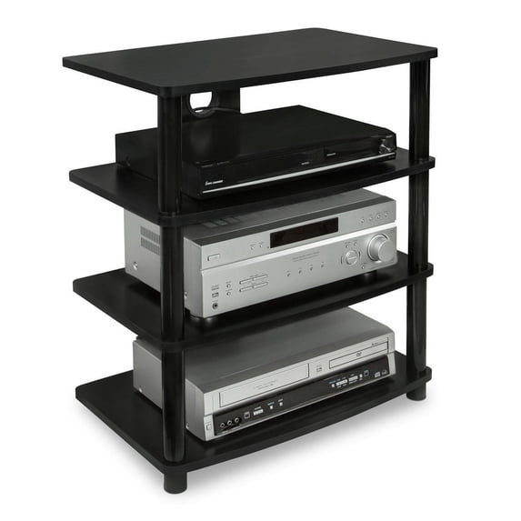 Mount-It! Media Stand Entertainment Center for TV, Audio Video Components 4 Shelves Black