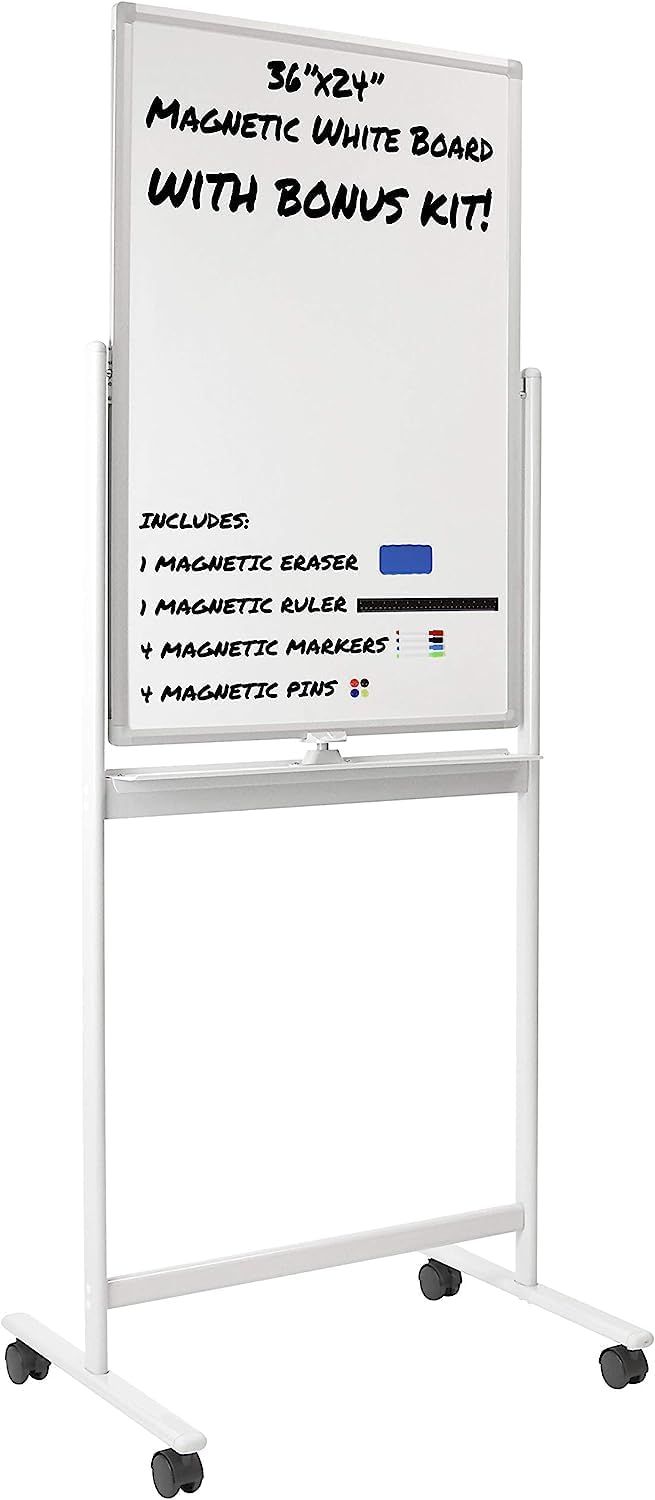 DEVELOP 12x18 Inch Magnetic Dry Erase Board – Silver Aluminum Frame, Wall Mountable, Includes Tray & Hardware - View #6