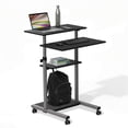 thumbnail image 1 of Mount-It! Mobile Stand Up Desk | Height Adjustable Computer Rolling Cart | Silver, 1 of 10