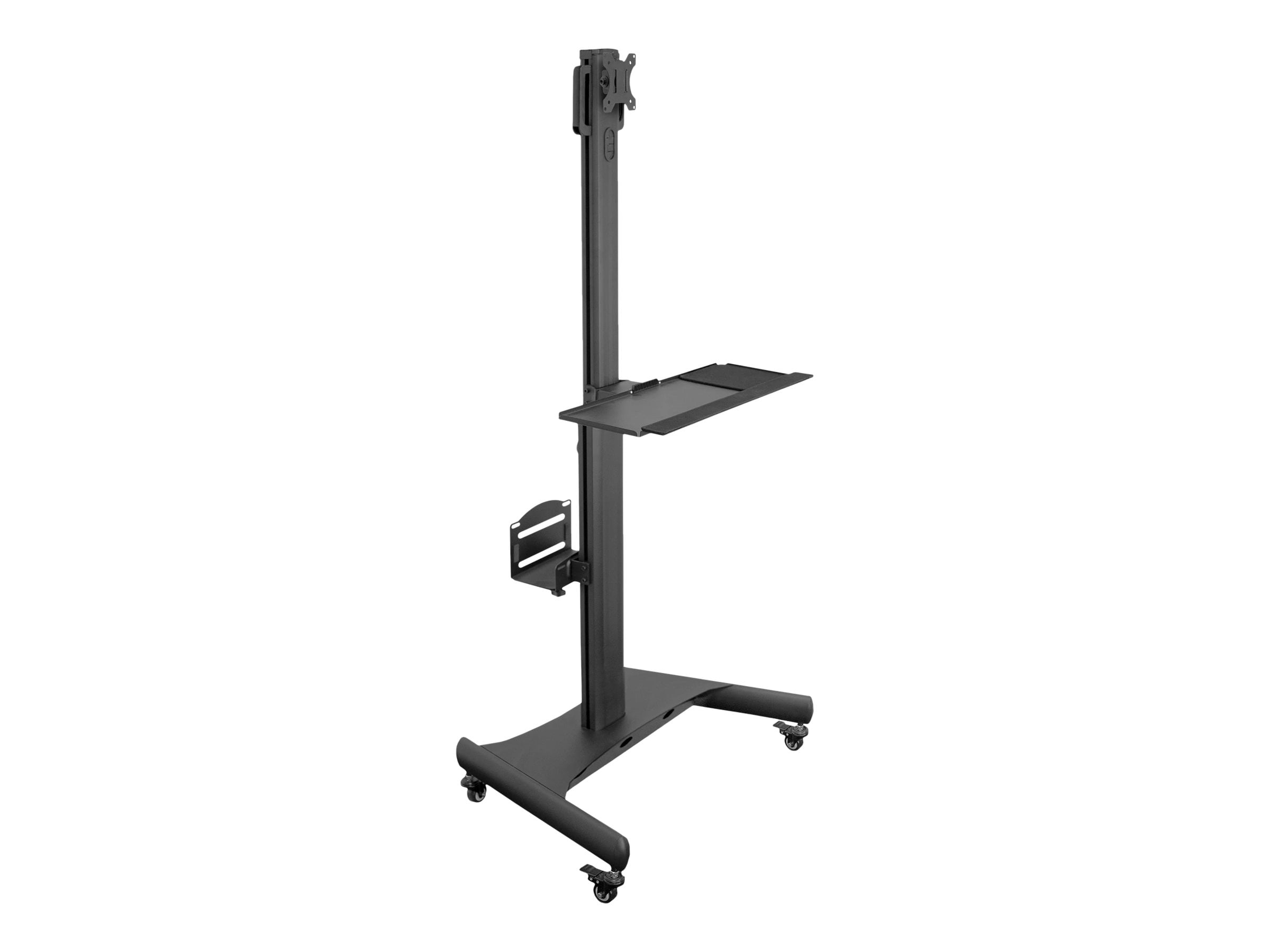 Mount-It! Mobile Standing with Adjustable Keyboard Tray and CPU Holder | Fits 13"-32" Monitors