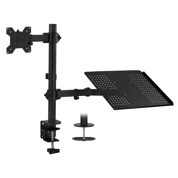 Mount-It! Monitor Mount and Desk Stand with Laptop Holder | Fits 17"-27" Computer Screens