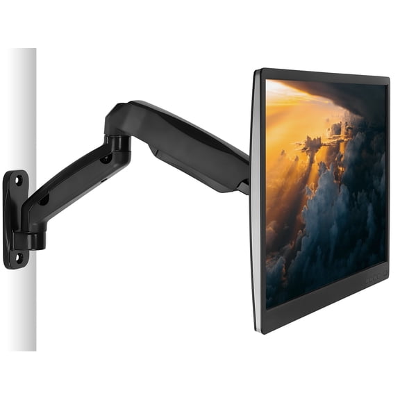 Mount-It! Monitor Wall Mount Arm, Full-Motion Gas Spring, Fits 1332 Screens up to 14.3 lbs, VESA 75x75 & 100x100, Tilt Swivel Rotate, Single-Stud Wall Mounted Computer Monitor Arm, RV Compatible