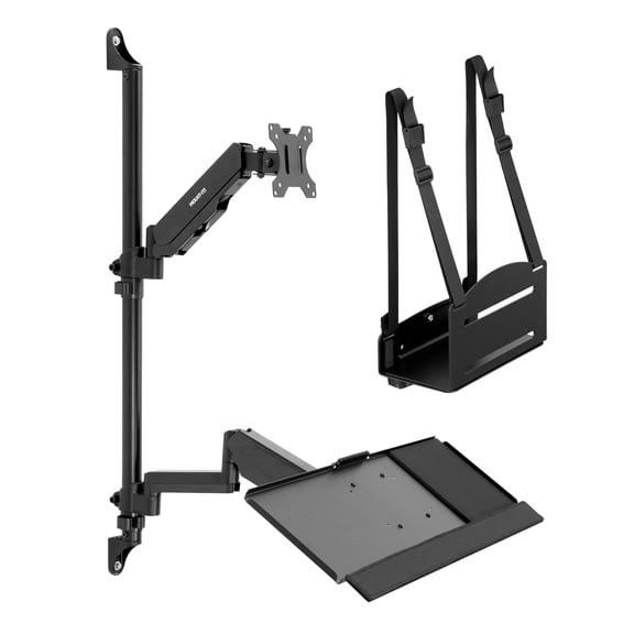 Mount-It! Monitor Wall Mount Workstation with Keyboard Tray | Fits 32 Inch Screens