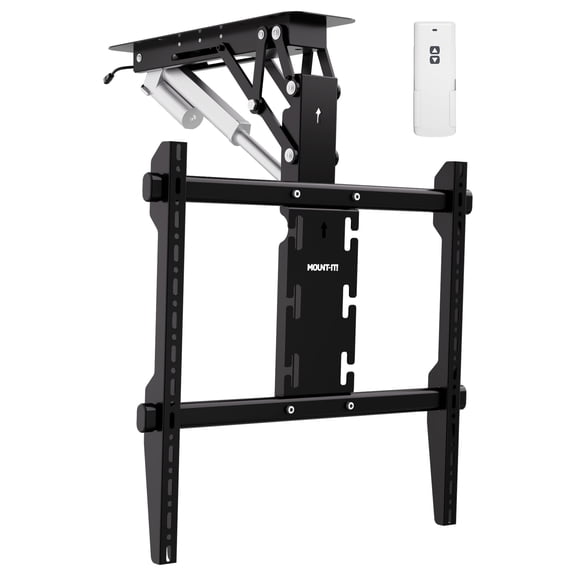 Mount-It! Motorized Ceiling TV Mount Silent Electric Flip Down TV Mount for 50-90 Screens, Retractable Drop Down Design, RF Remote, VESA Compatible, 88 lbs Capacity, Black