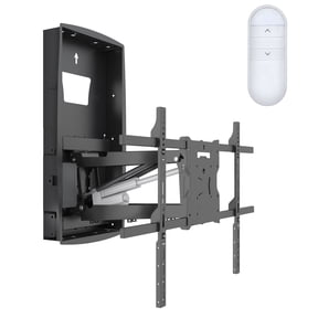 Mount-It! Motorized Fireplace Mantel TV Mount With Recessed Base, 42" to 80" TVs, 110 lbs. Capacity, Includes Remote