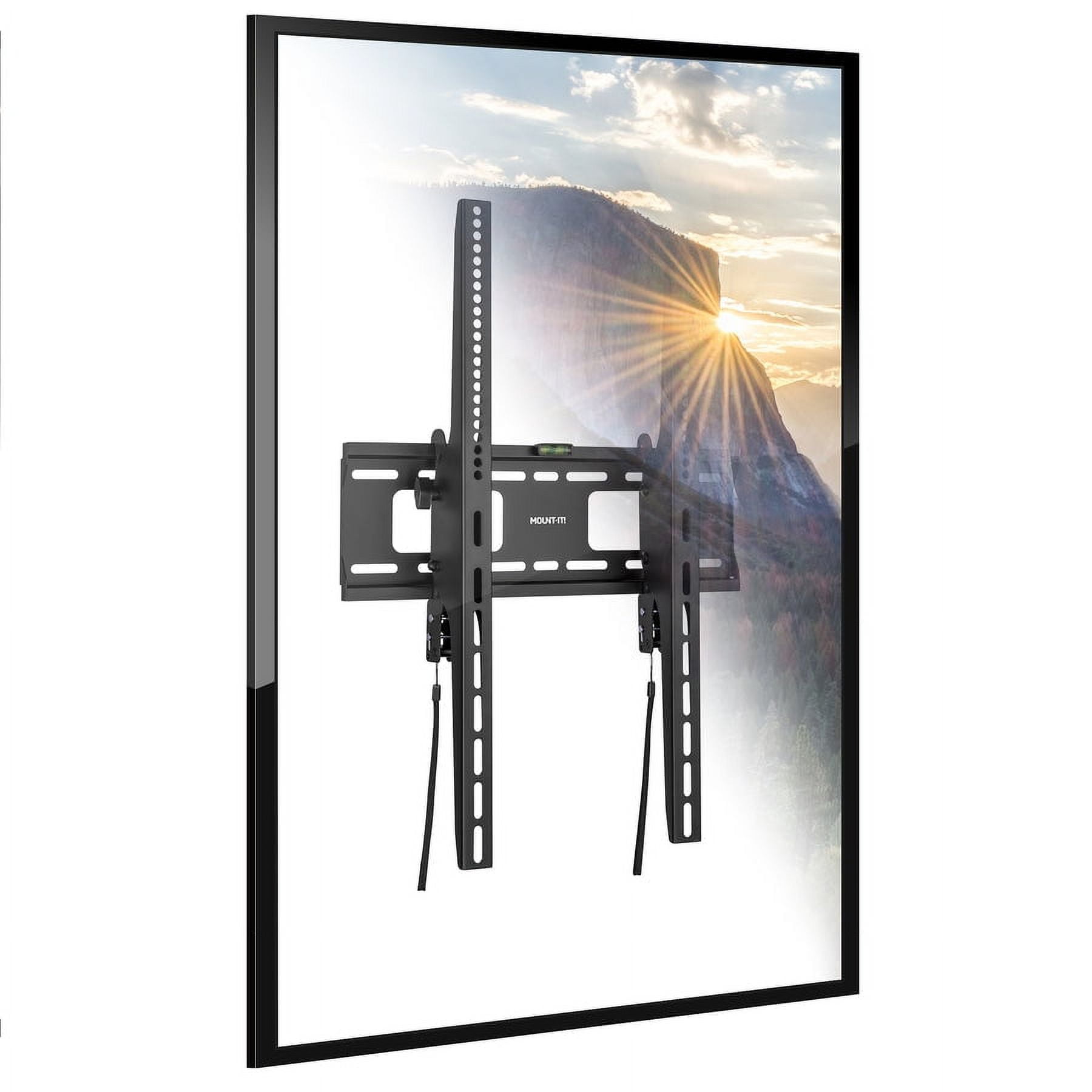 Black Steel Low Profile Vertical TV Wall Mount for 37" to 75" Screens