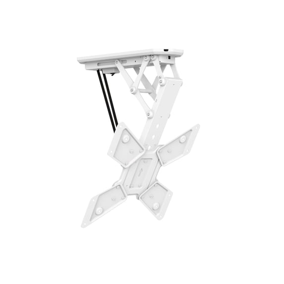 Mount-It! Retractable Motorized Ceiling TV Mount, Fits 32" to 55" TVs, Capacity 66 lbs., Remote Control, White