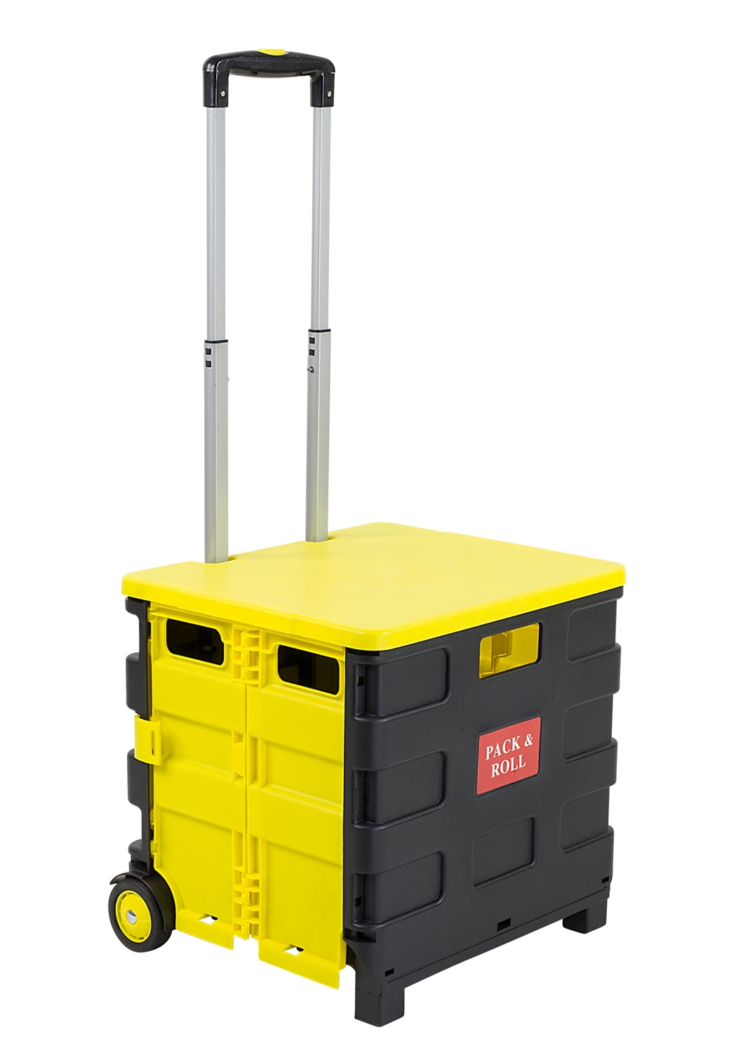 Yellow and Black Mobile Folding Utility Cart with Aluminum Handle