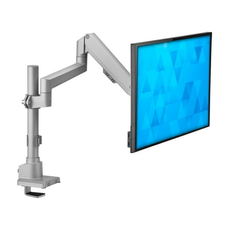 Mount-It! - Full Motion Single Monitor Desk Mount - Silver