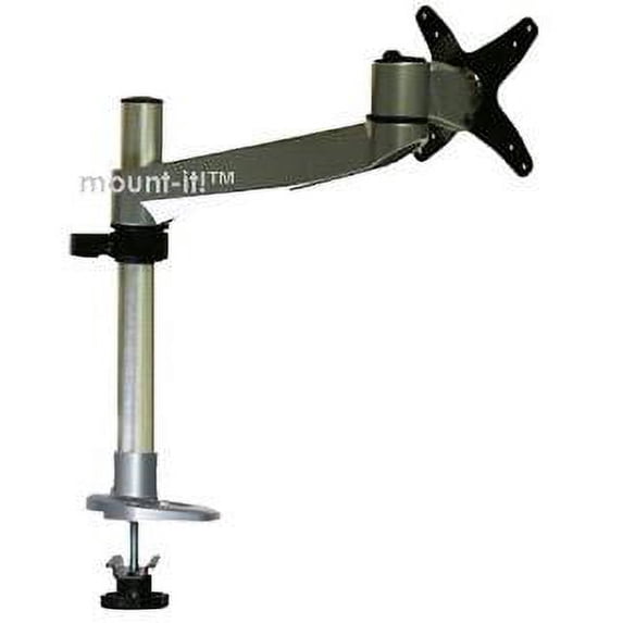 Mount-It! Single Monitor Desk Mount | Fits 17"-30" Computer Screens | TAA Compliant Silver