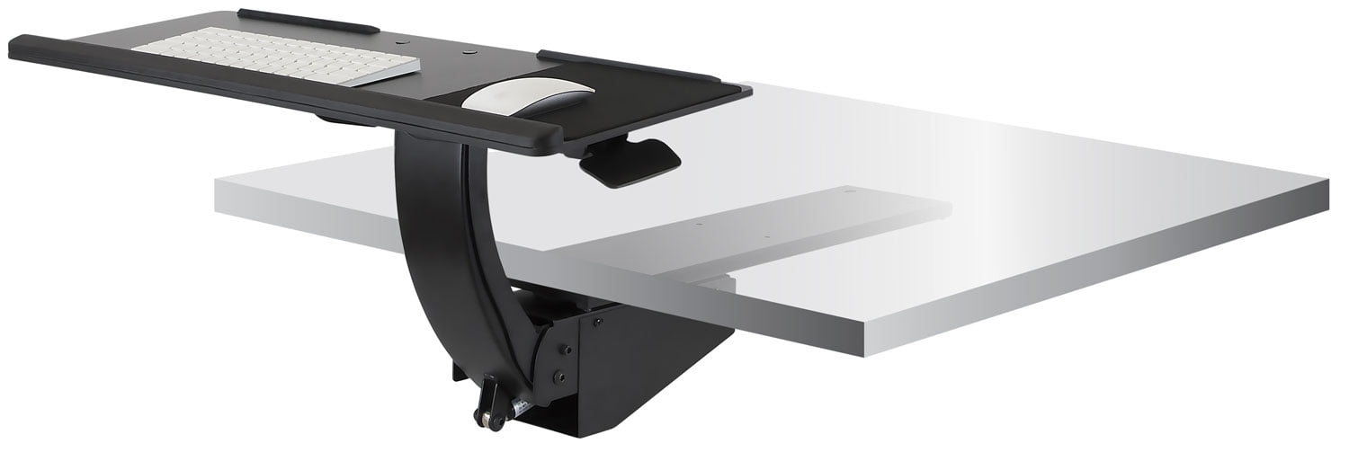 Black Adjustable Under Desk Keyboard and Mouse Tray
